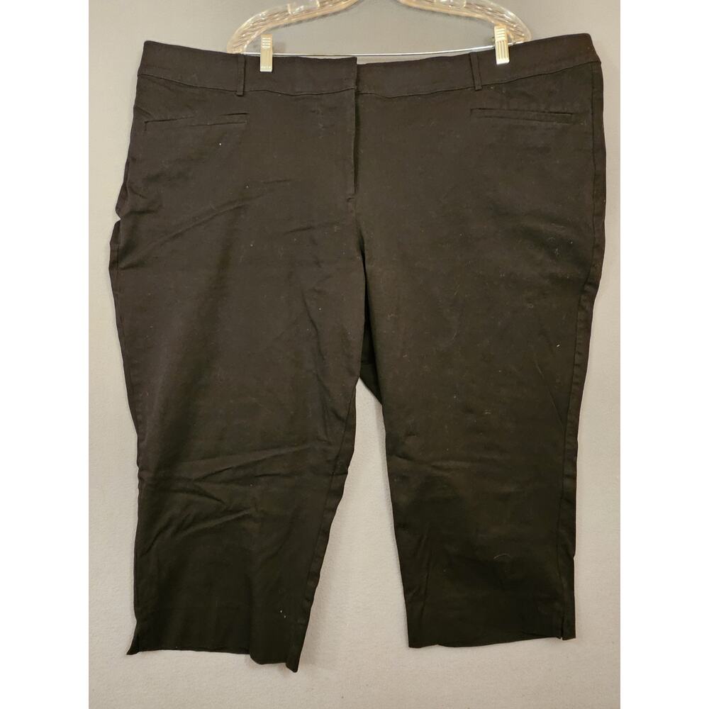 Lane Bryant The Allie Pants Dress Slacks Crop Sz 28 Stretch Black 50” X 22”